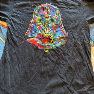 Star Wars Black Tee with Colorful Darth Vader Design